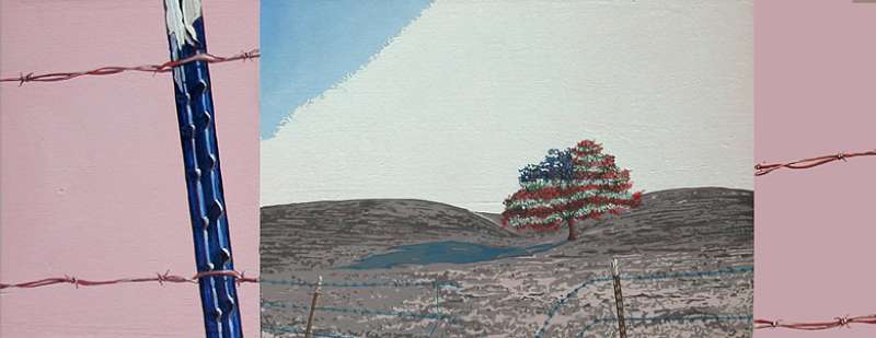Flag Tree and Pink Field - Art by Michael Knight